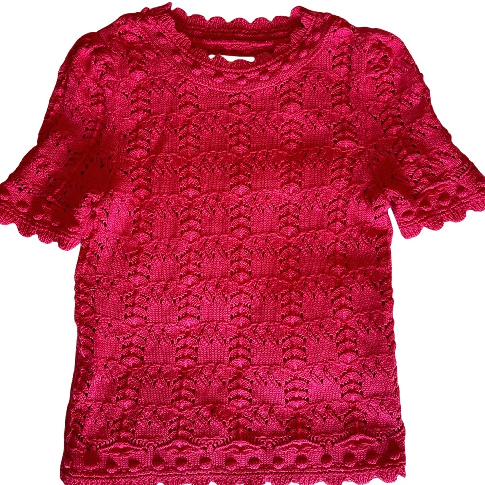 J. Crew Bold Pink Knit Top
